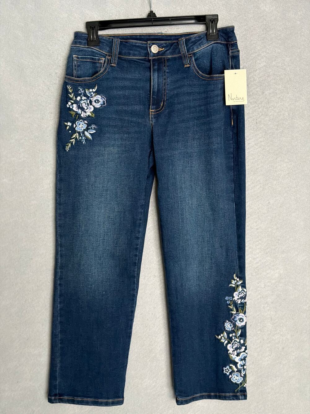 Nurture Embroidered Ankle Jeans Mid-Rise Straight-Leg Women's 6R NEW